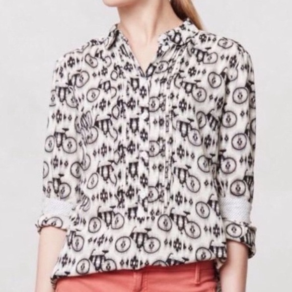 Maeve Tops - Anthropologie Maeve Anni Popover Bicycle Blouse Sz 2